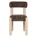 Chaise de salle à manger en bois rembourrée et décontractée avec assise légèrement incurvée pour les salles à manger de tous les jours