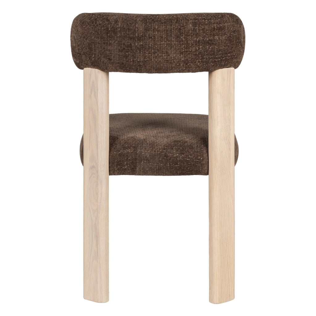 Chaise de salle à manger en bois rembourrée et décontractée avec assise légèrement incurvée pour les salles à manger de tous les jours