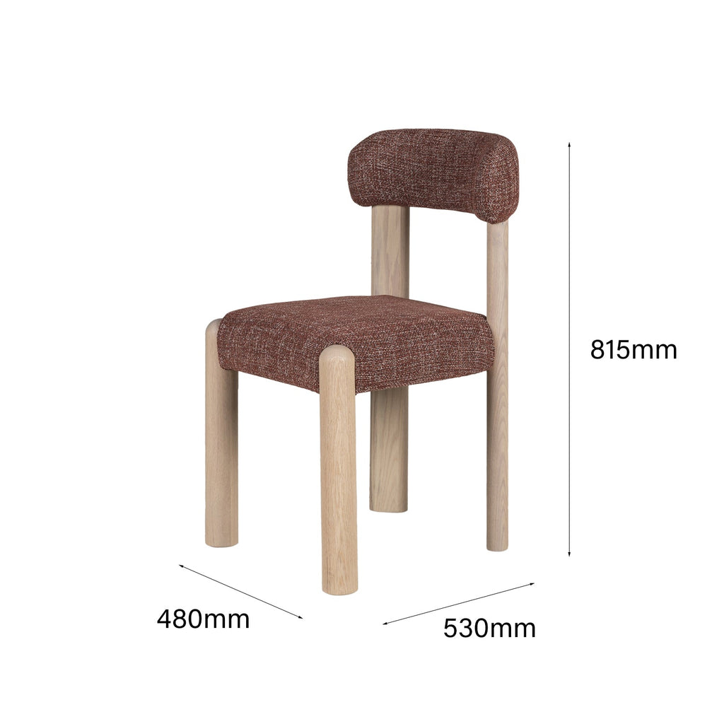 Chaise de salle à manger en bois rembourrée et décontractée avec assise légèrement incurvée pour les salles à manger de tous les jours