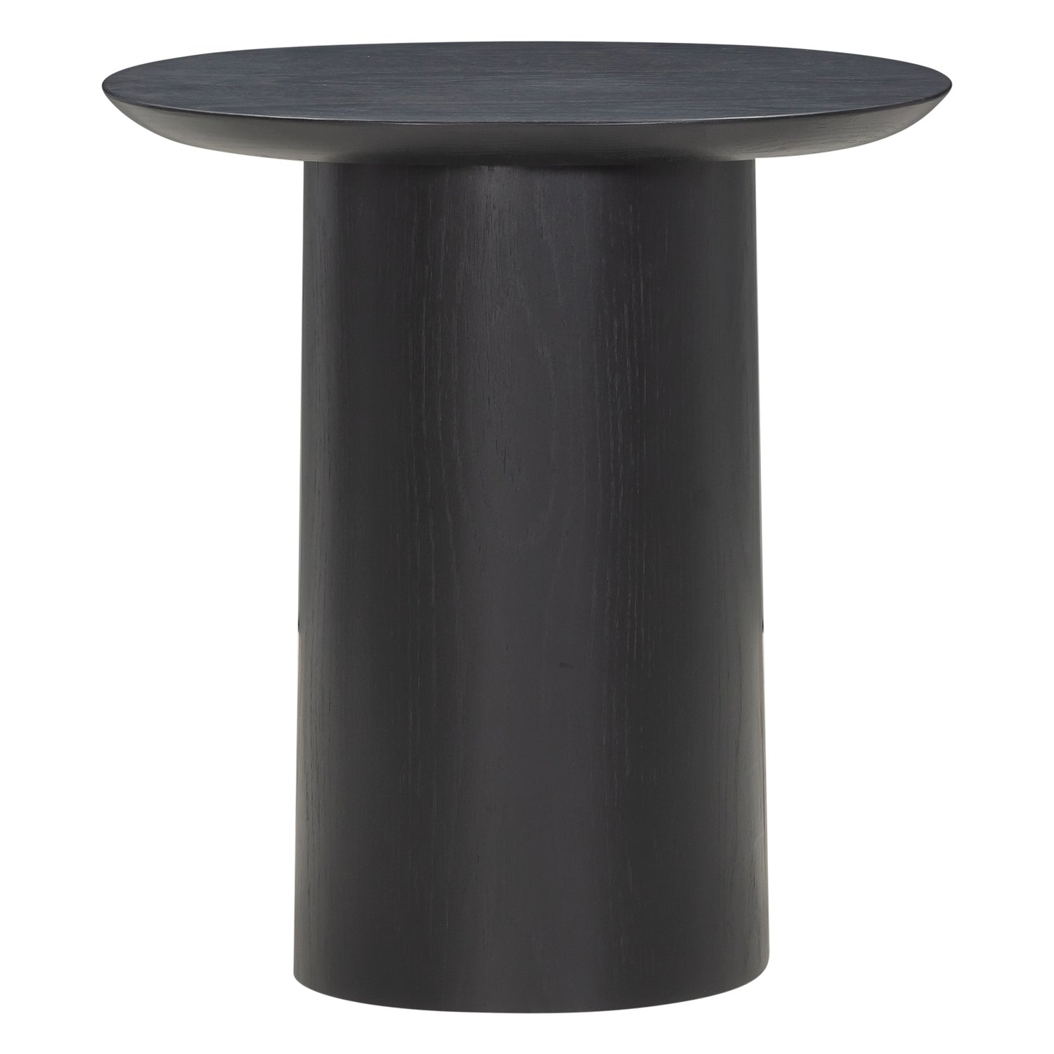 Table d'appoint sculpturale en chêne massif avec pied piédestal et plateau rotatif pour salons
