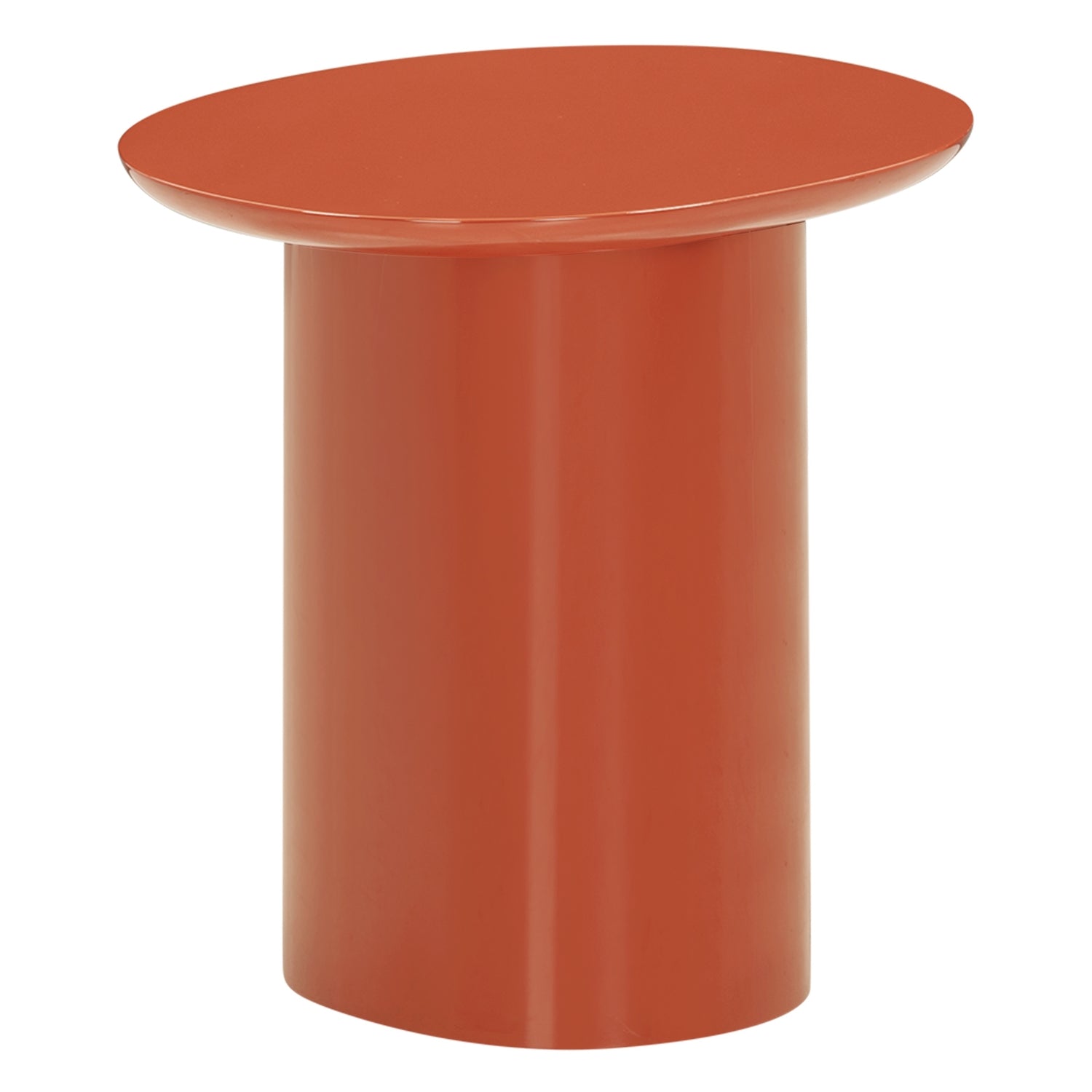 Table d'appoint sculpturale en chêne massif avec pied piédestal et plateau rotatif pour salons