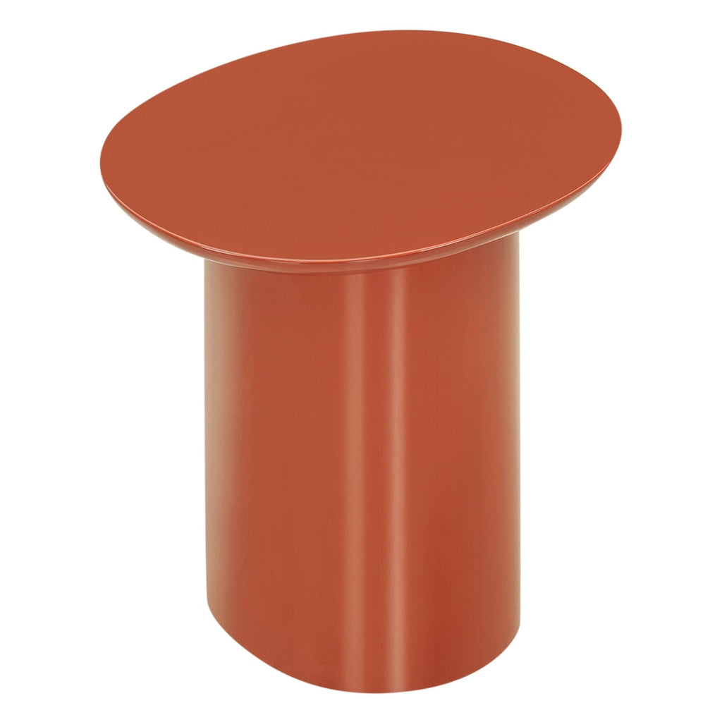 Table d'appoint sculpturale en chêne massif avec pied piédestal et plateau rotatif pour salons