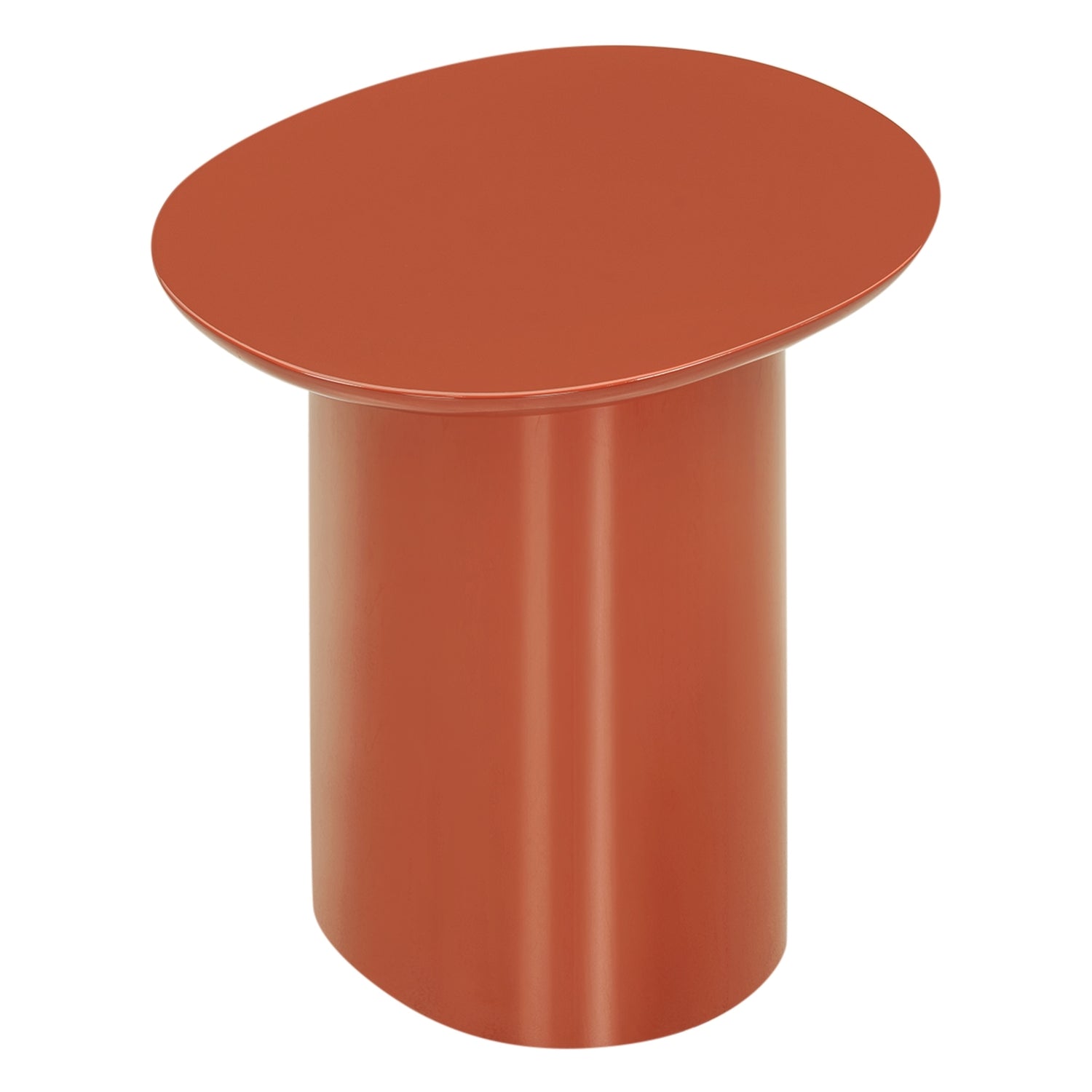 Table d'appoint sculpturale en chêne massif avec pied piédestal et plateau rotatif pour salons