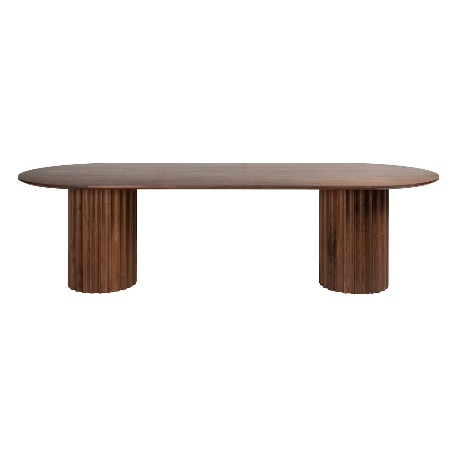 Table à manger ovale en chêne massif moderne avec pieds réglables pour salles à manger