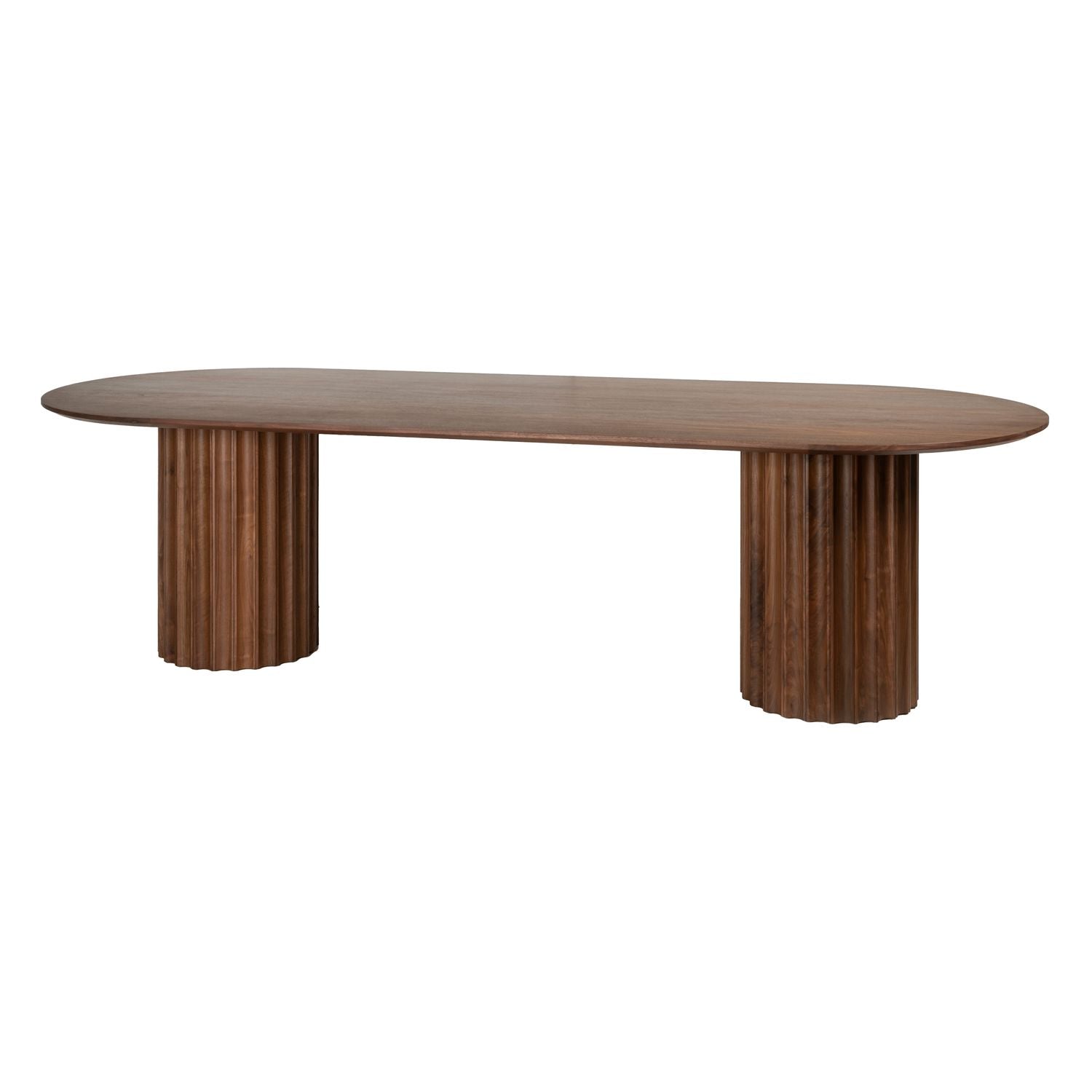 Table à manger ovale en chêne massif moderne avec pieds réglables pour salles à manger