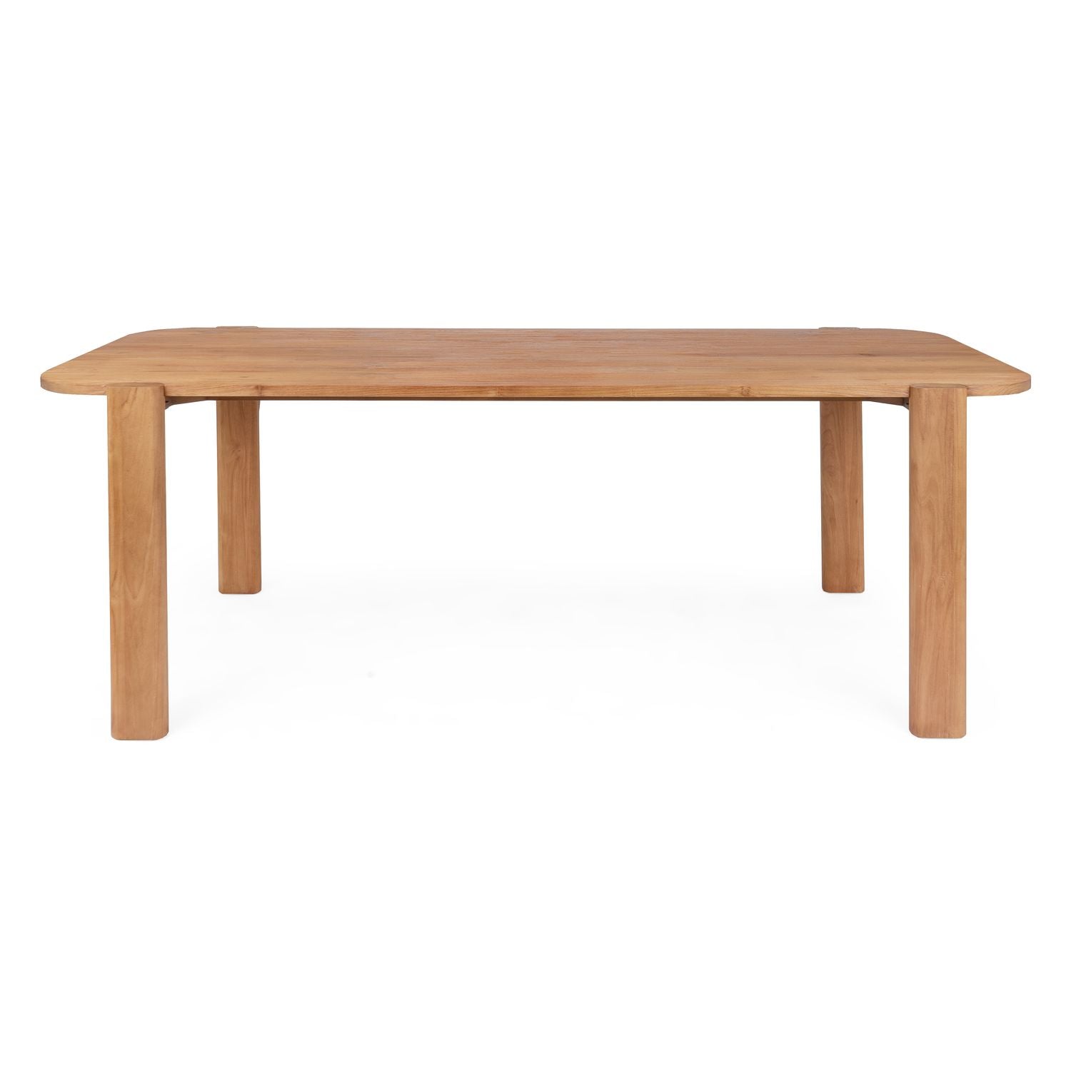 Table de salle à manger rétro-moderne en teck recyclé avec pieds tournés massifs pour salles à manger