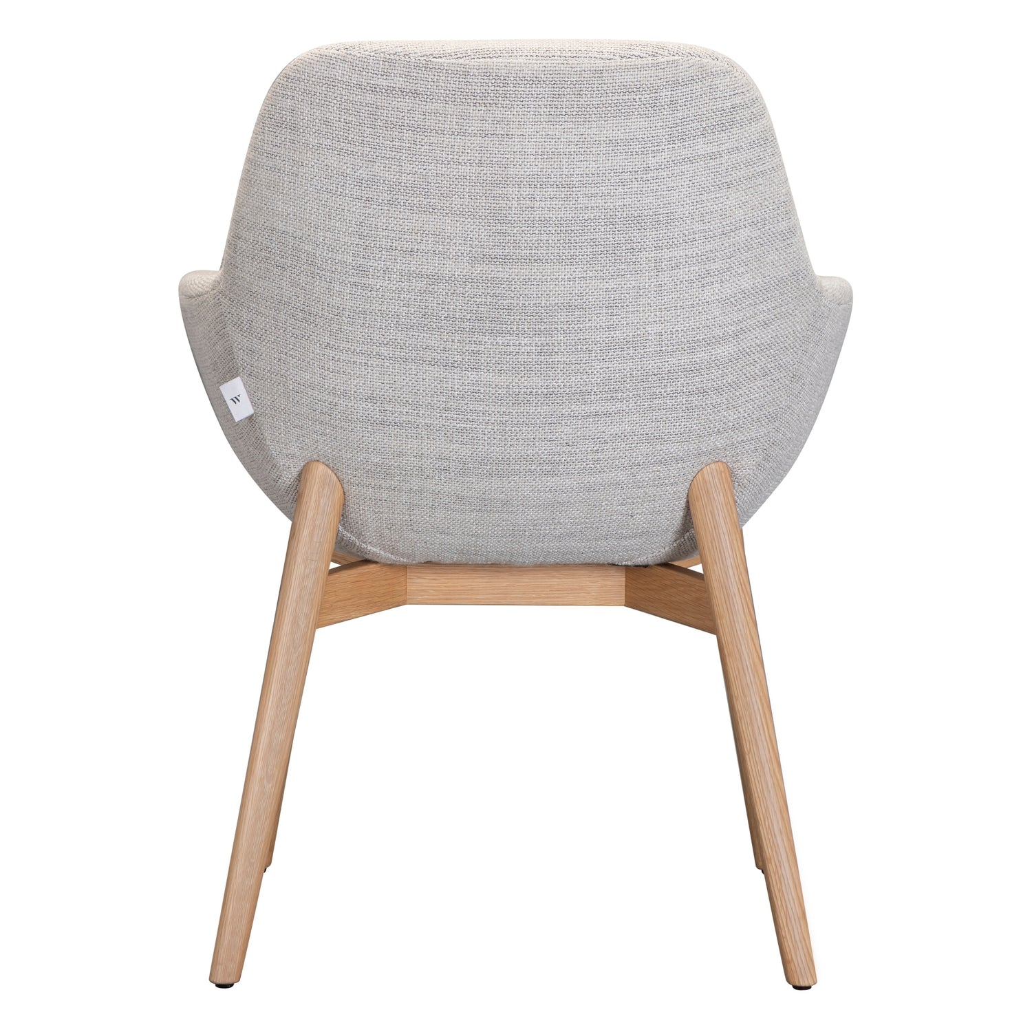 Fauteuil de salle à manger contemporain rembourré avec dossier incliné et piètement en chêne pour salles à manger