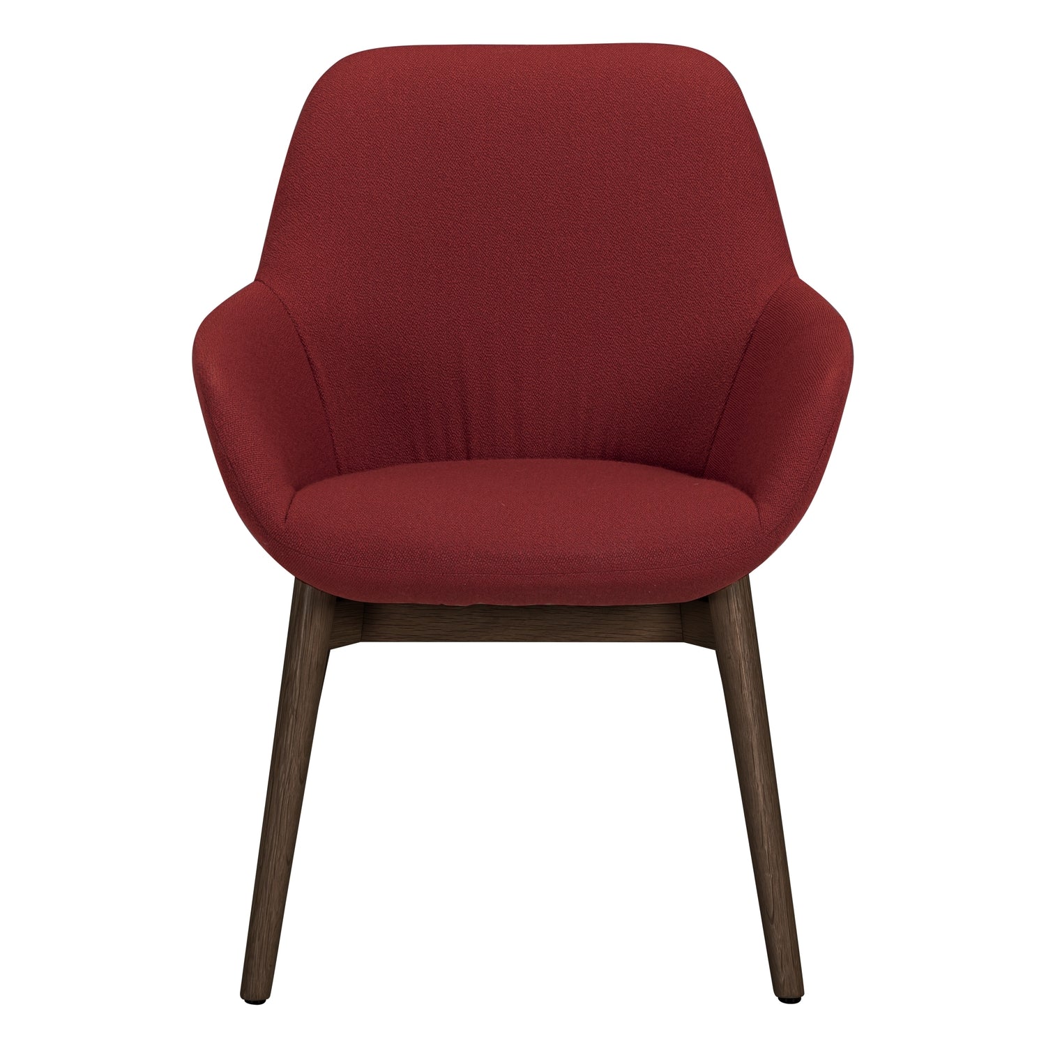 Fauteuil de salle à manger contemporain rembourré avec dossier incliné et piètement en chêne pour salles à manger