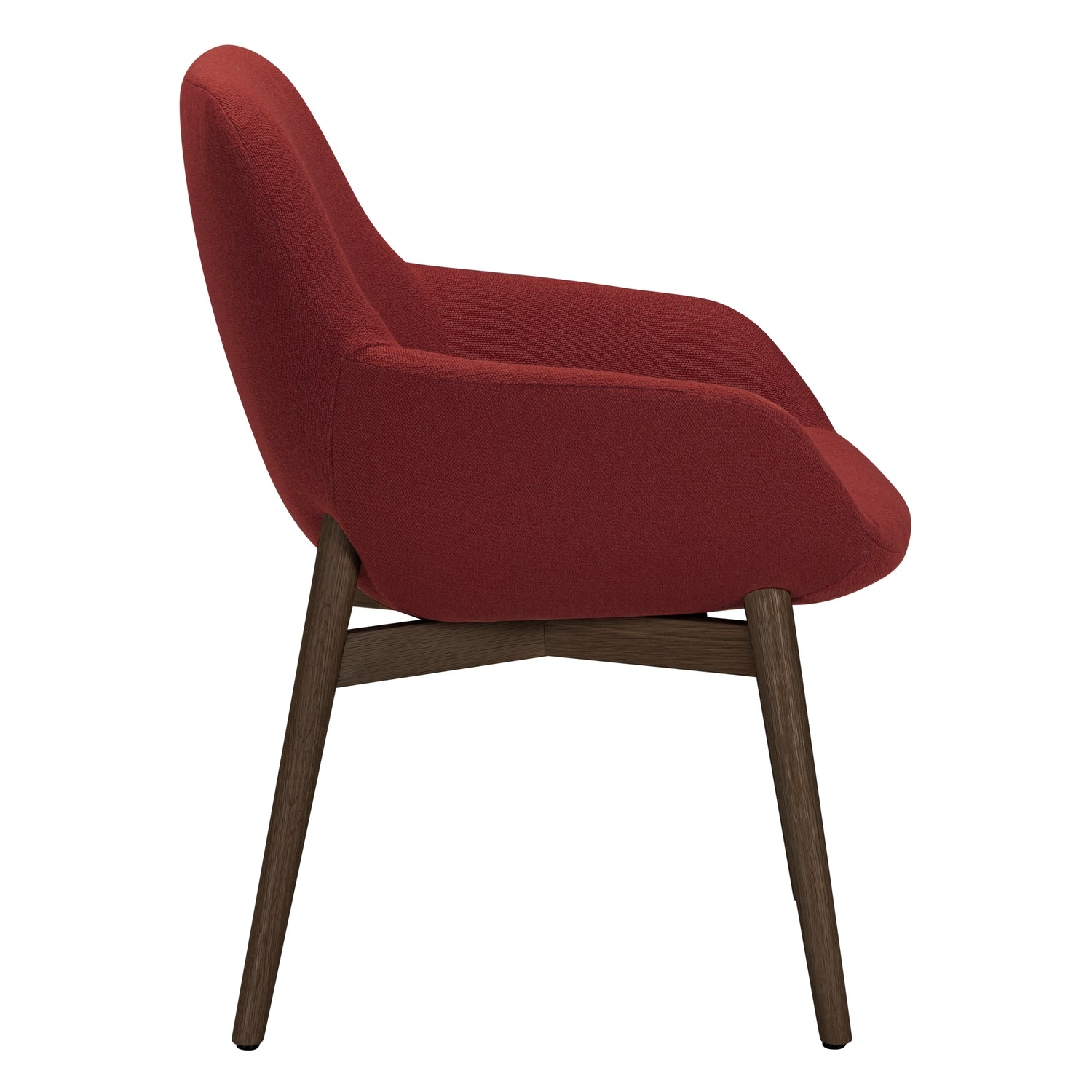 Fauteuil de salle à manger contemporain rembourré avec dossier incliné et piètement en chêne pour salles à manger
