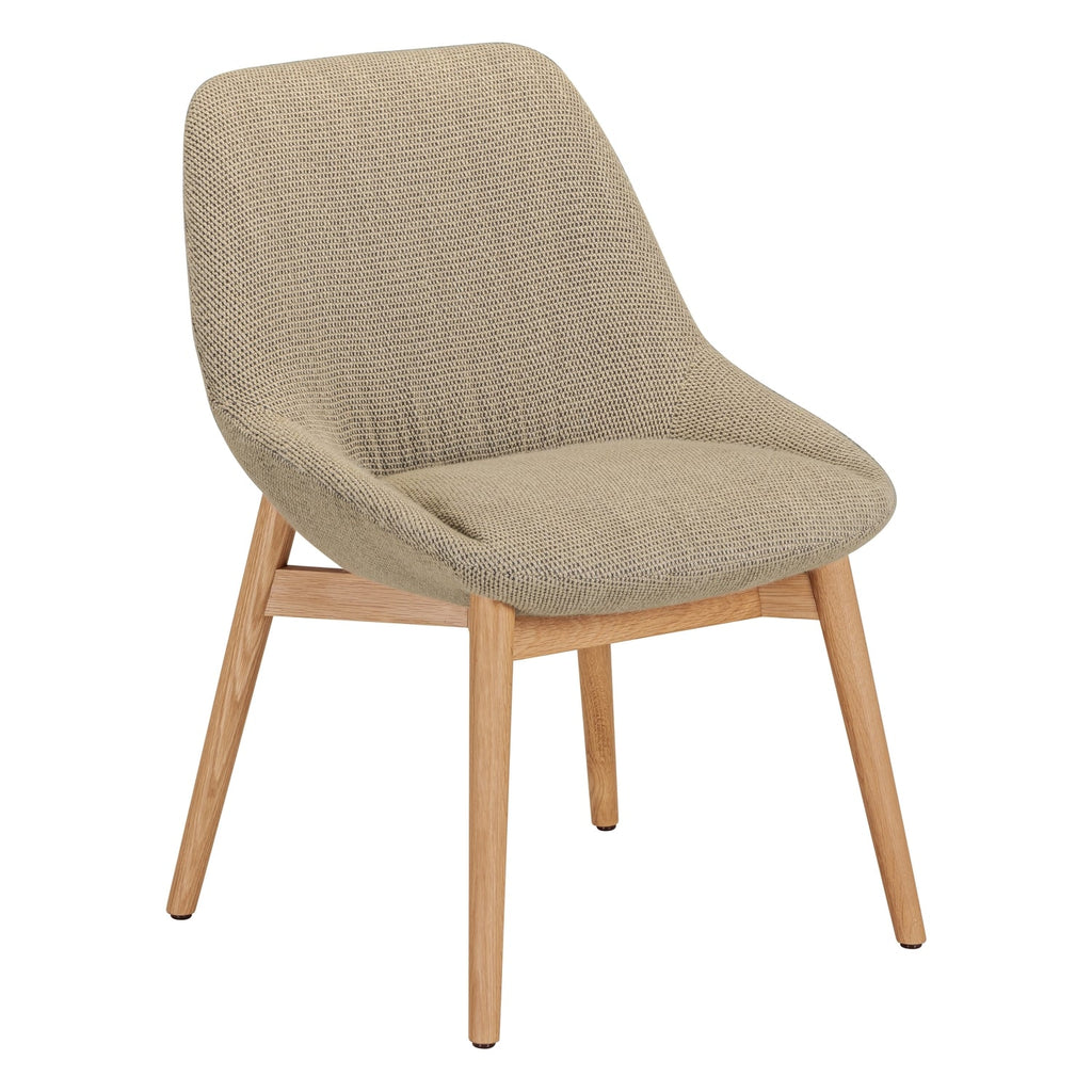 Chaise de salle à manger moderne capitonnée avec assise à ressorts ensachés et piètement en chêne pour salles à manger