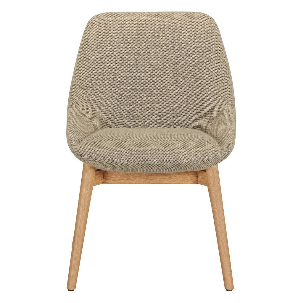 Chaise de salle à manger moderne capitonnée avec assise à ressorts ensachés et piètement en chêne pour salles à manger