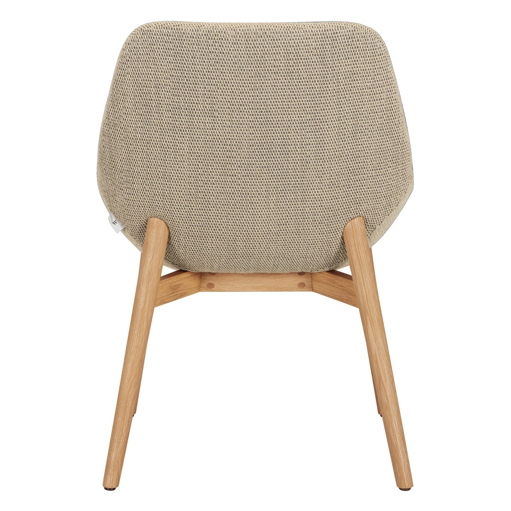 Chaise de salle à manger moderne capitonnée avec assise à ressorts ensachés et piètement en chêne pour salles à manger