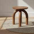 Table d'appoint ronde rustique en bois massif avec finition naturelle pour le salon et les chambres