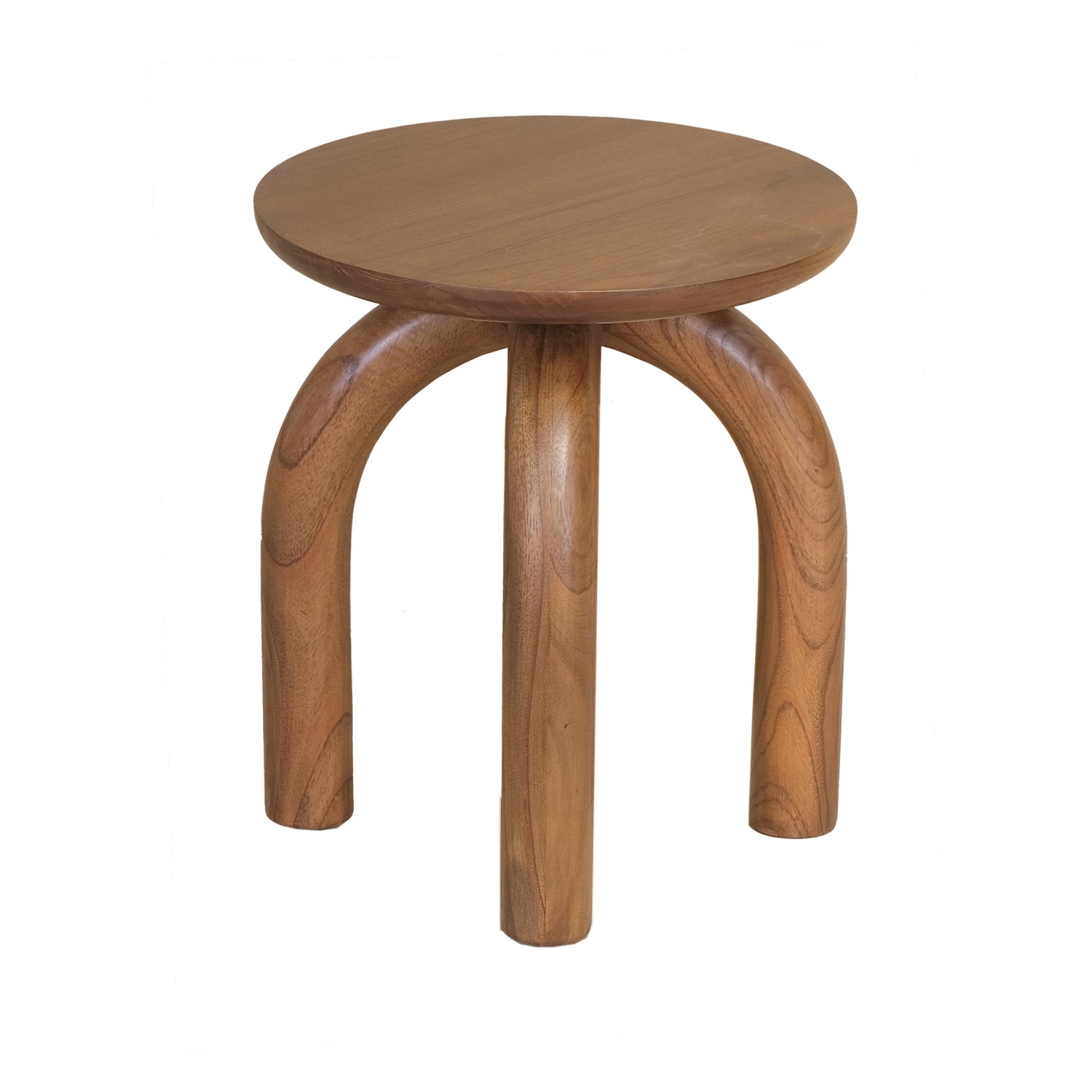 Table d'appoint ronde rustique en bois massif avec finition naturelle pour le salon et les chambres