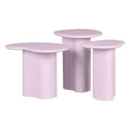 Tables gigognes modernes en bois massif, lot de trois empilables pour salons
