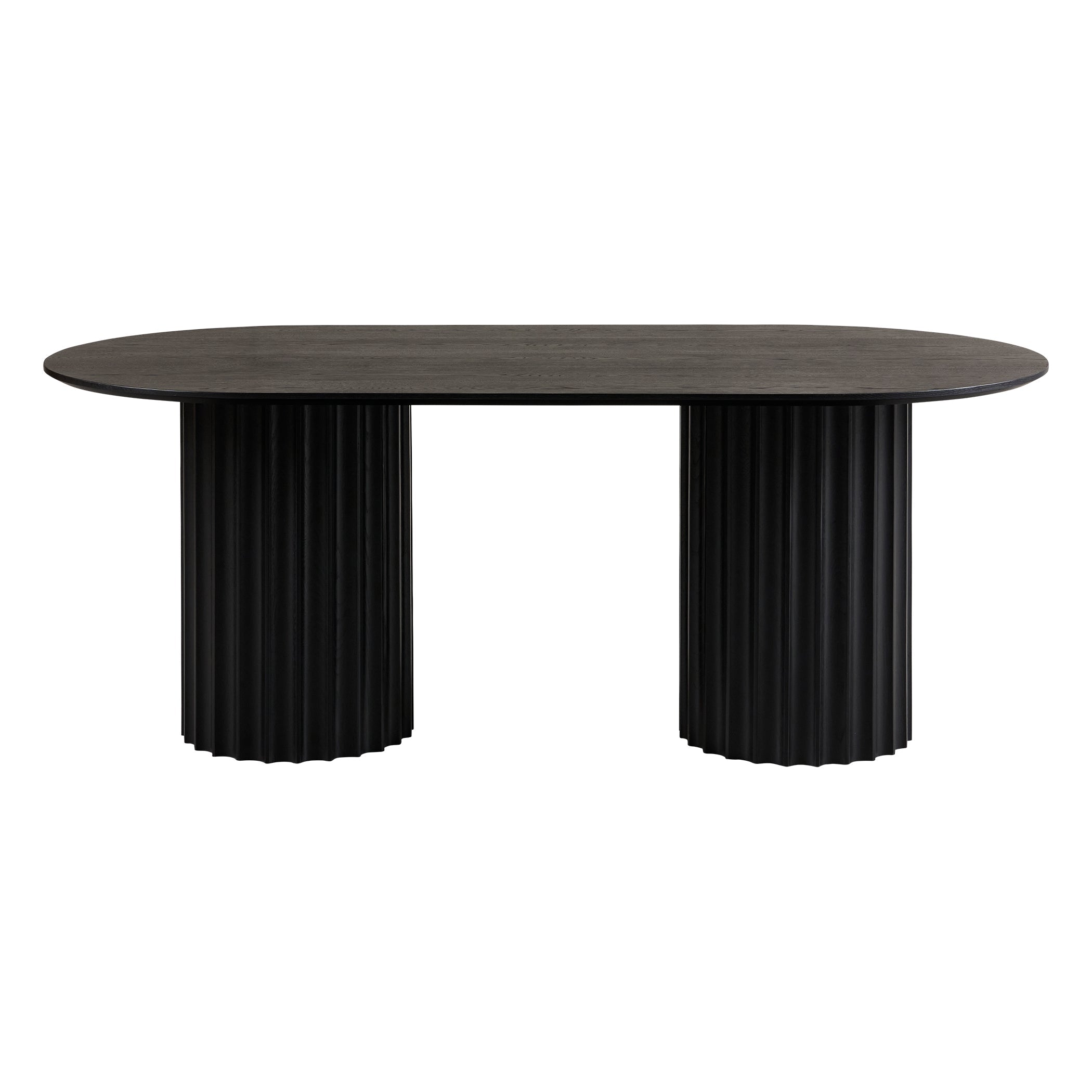 Table à manger ovale en chêne massif moderne avec pieds réglables pour salles à manger