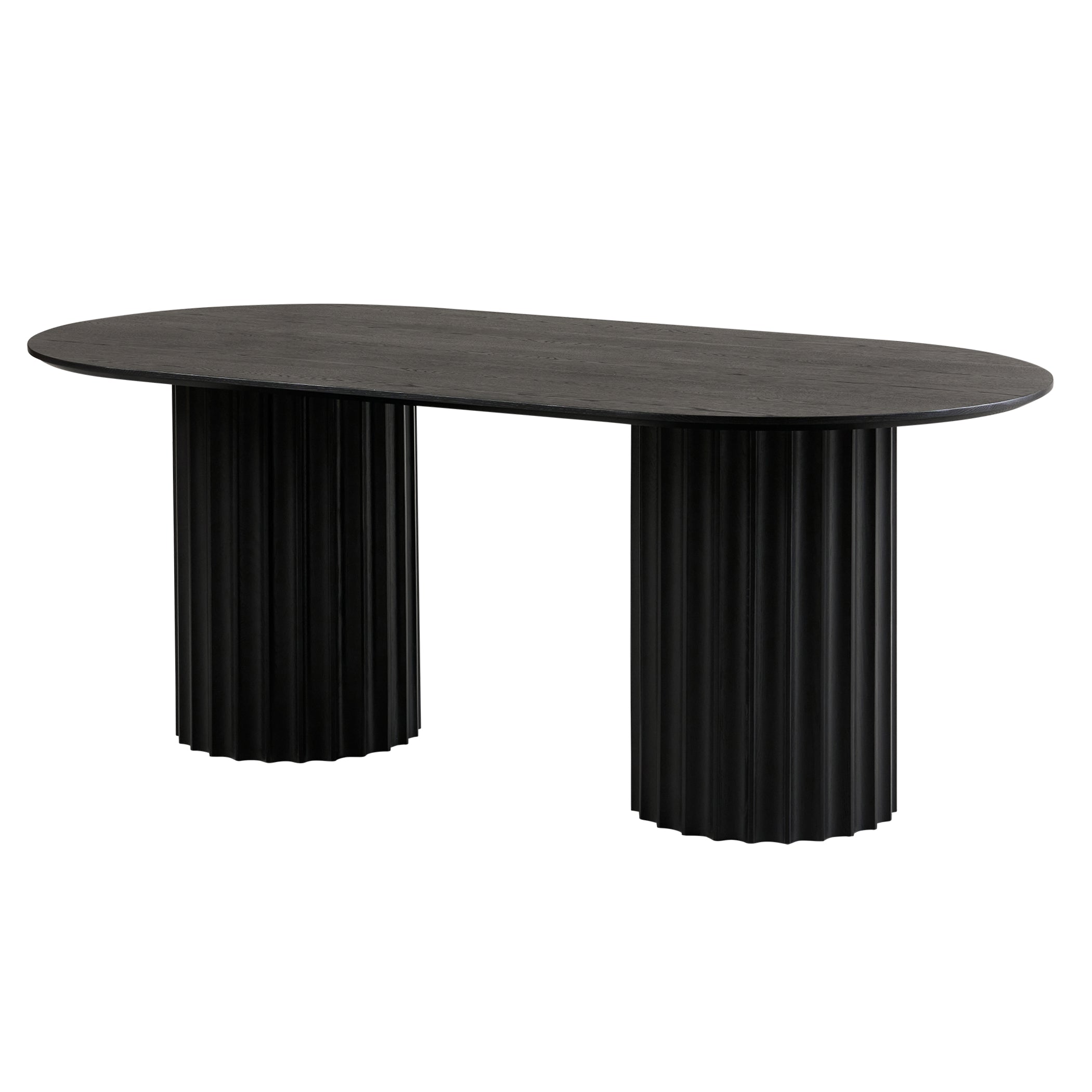 Table à manger ovale en chêne massif moderne avec pieds réglables pour salles à manger