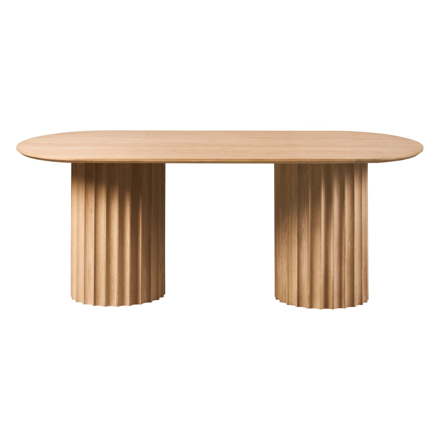 Table à manger ovale en chêne massif moderne avec pieds réglables pour salles à manger