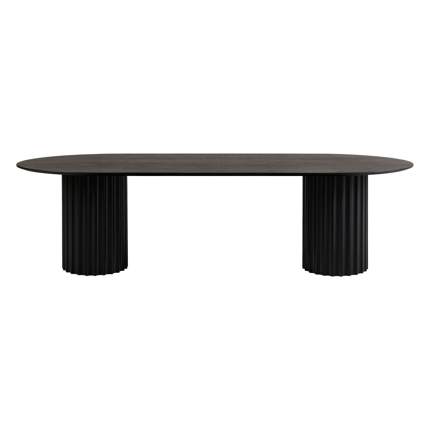 Table à manger ovale en chêne massif moderne avec pieds réglables pour salles à manger