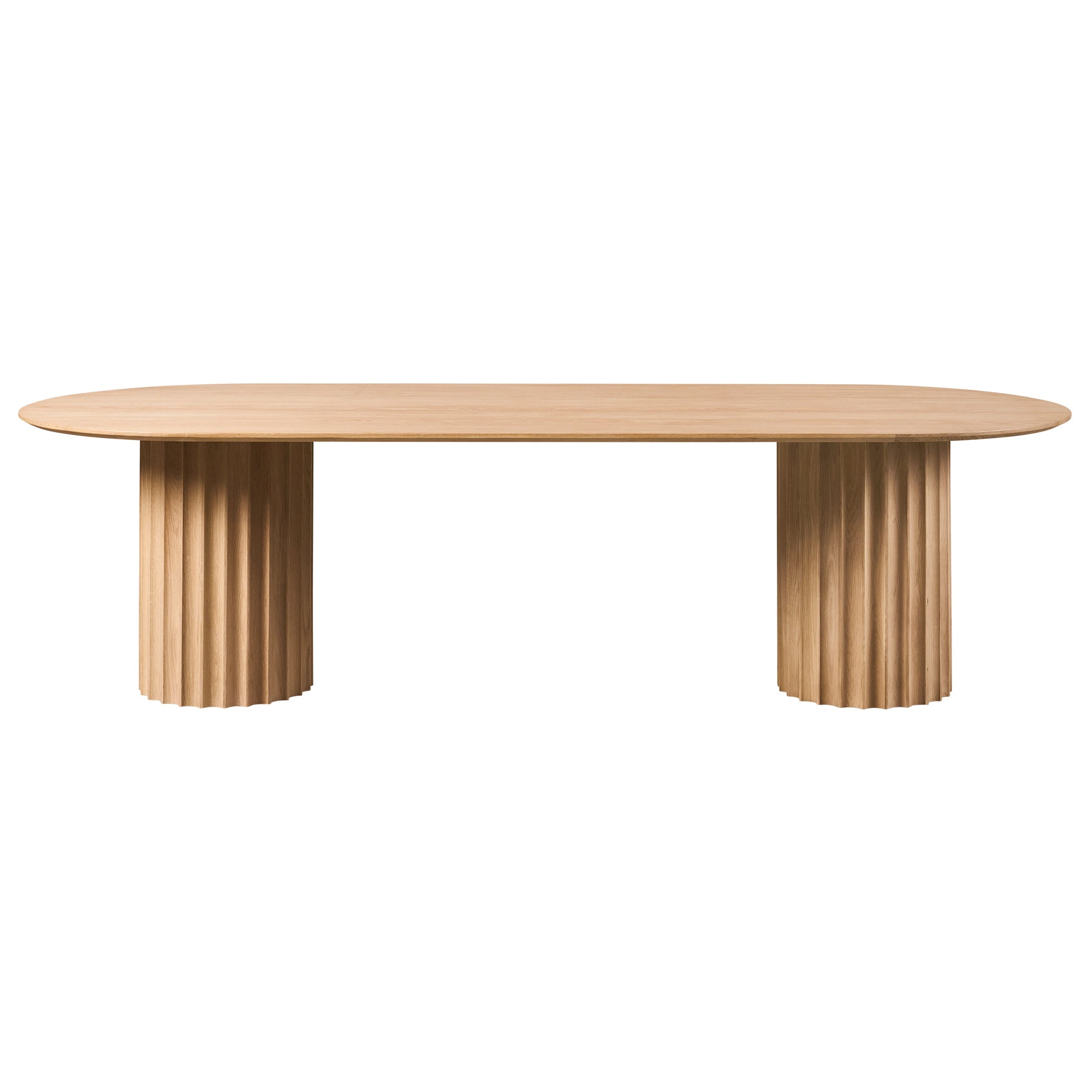 Table à manger ovale en chêne massif moderne avec pieds réglables pour salles à manger