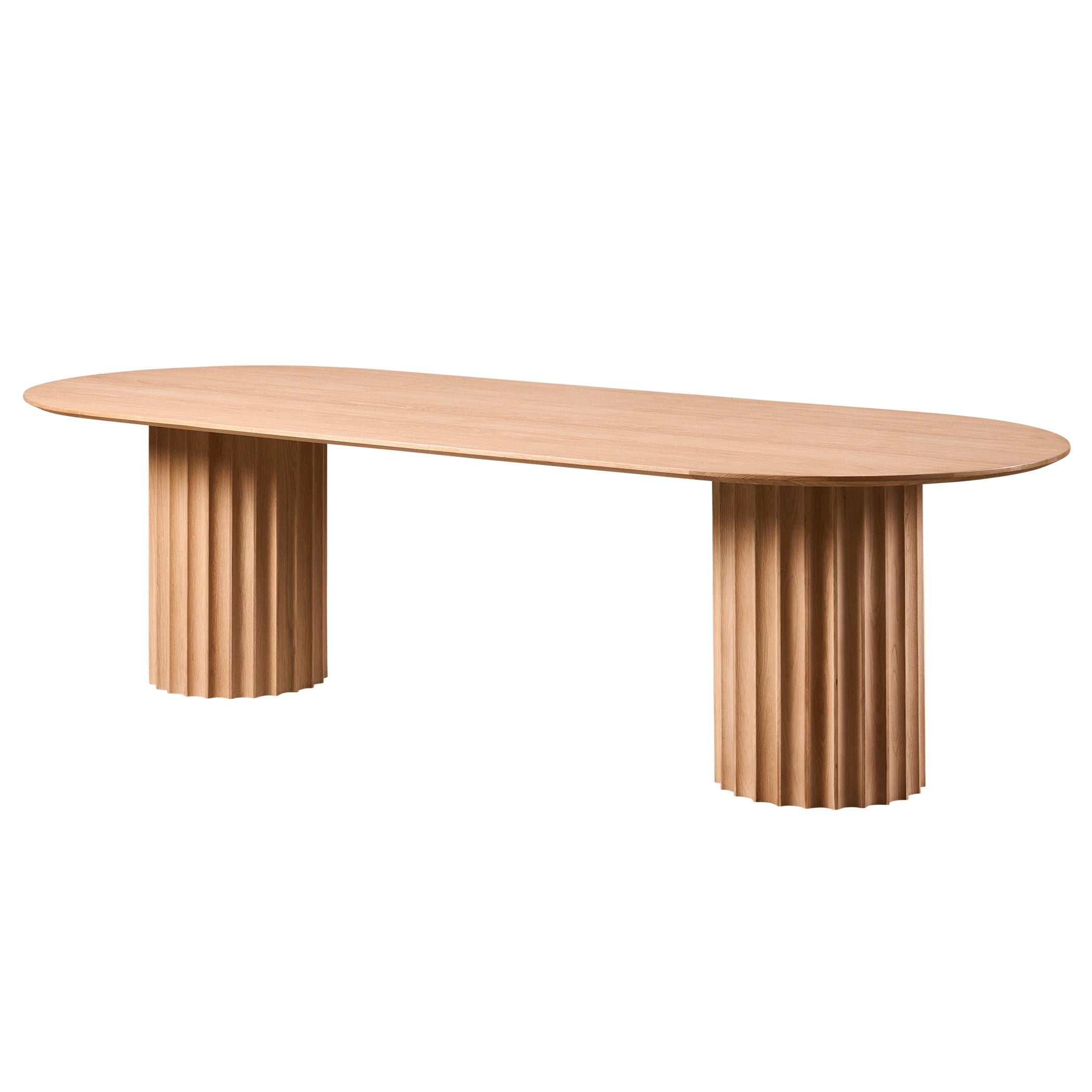 Table à manger ovale en chêne massif moderne avec pieds réglables pour salles à manger