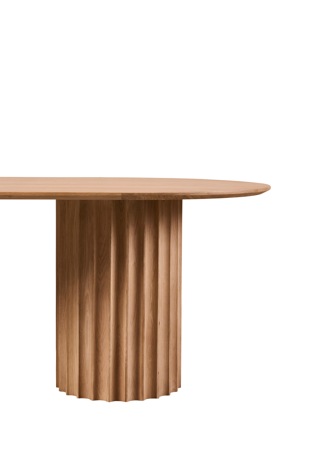 Table à manger ovale en chêne massif moderne avec pieds réglables pour salles à manger
