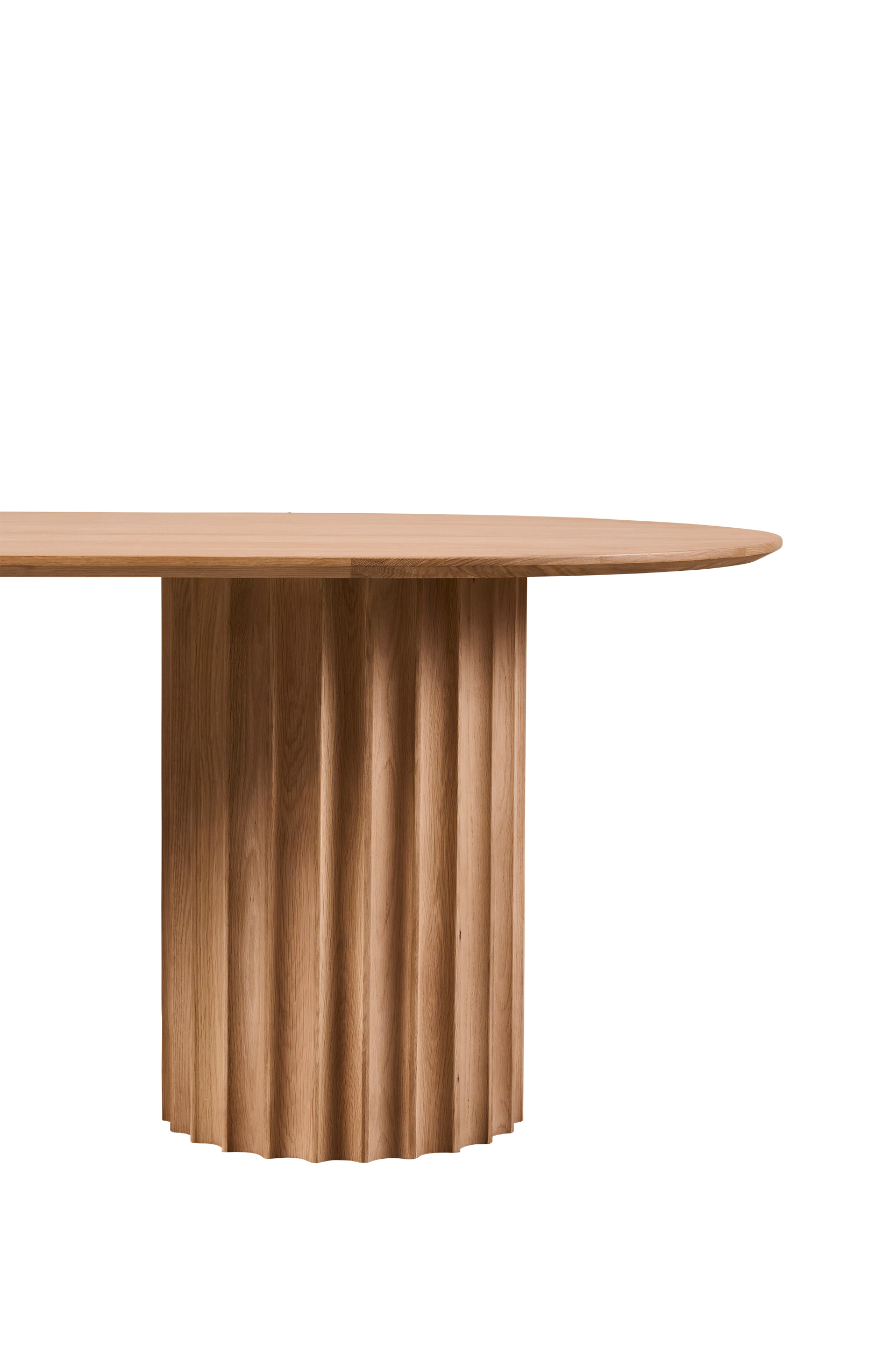 Table à manger ovale en chêne massif moderne avec pieds réglables pour salles à manger
