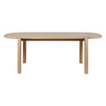 Table à manger ovale contemporaine en bois massif avec finition grain naturel pour salles à manger
