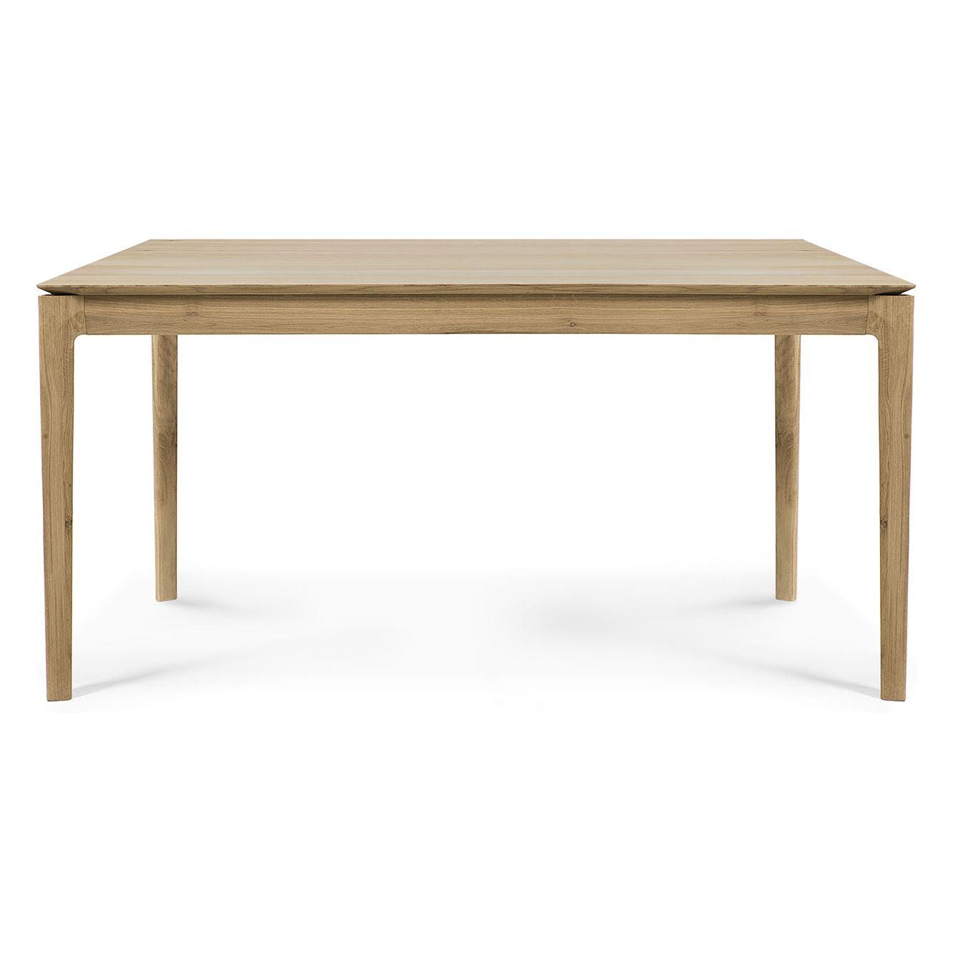 Table de salle à manger intemporelle en chêne massif avec cadre aéré et ouvert