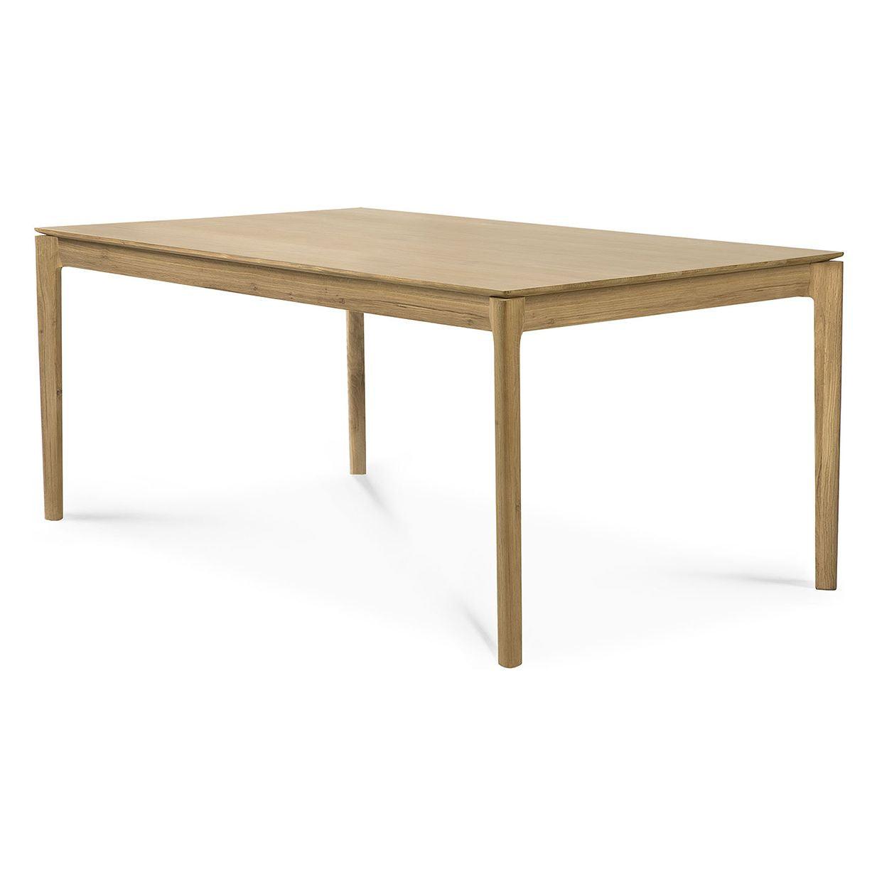 Table de salle à manger intemporelle en chêne massif avec cadre aéré et ouvert