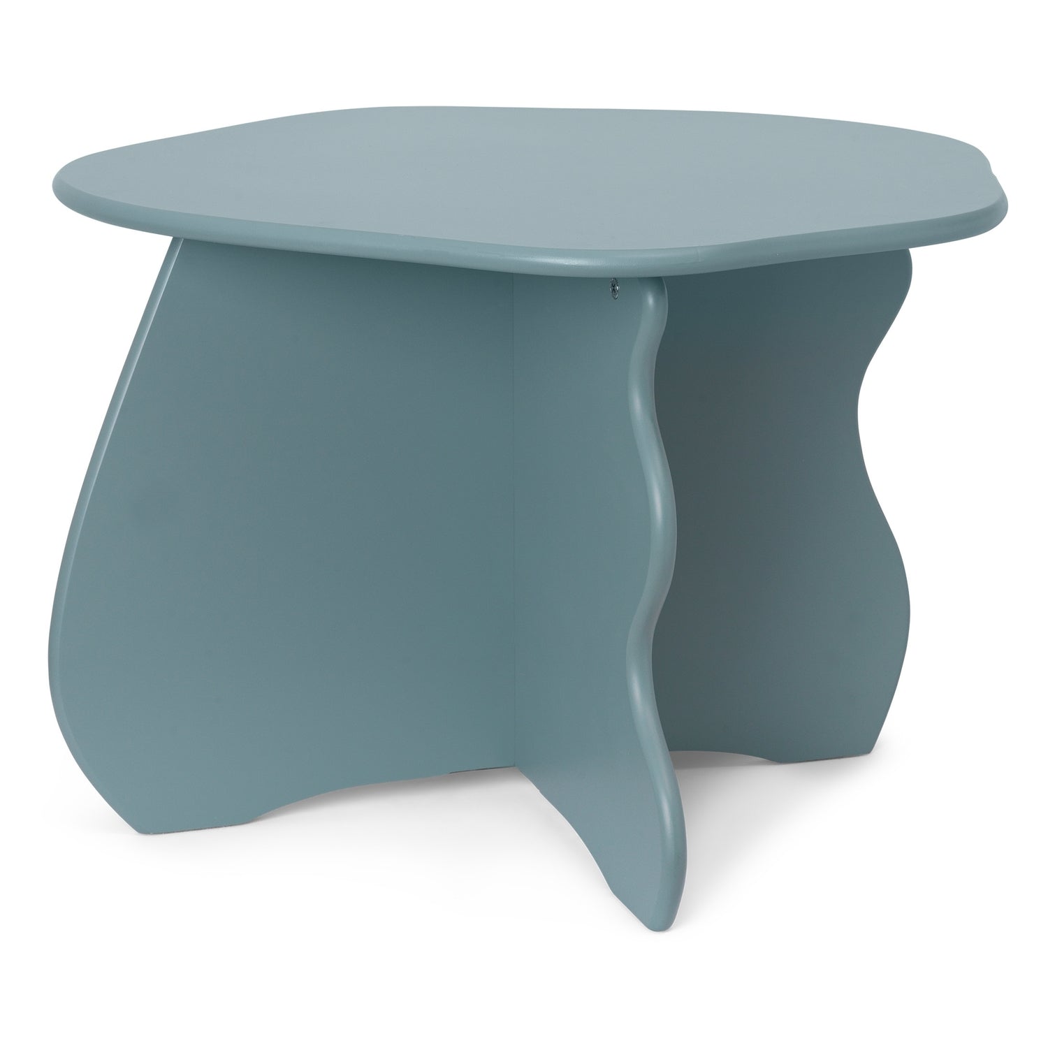 Table d'appoint fantaisiste en MDF certifié FSC, avec une forme organique ondulée, pour chambres d'enfants