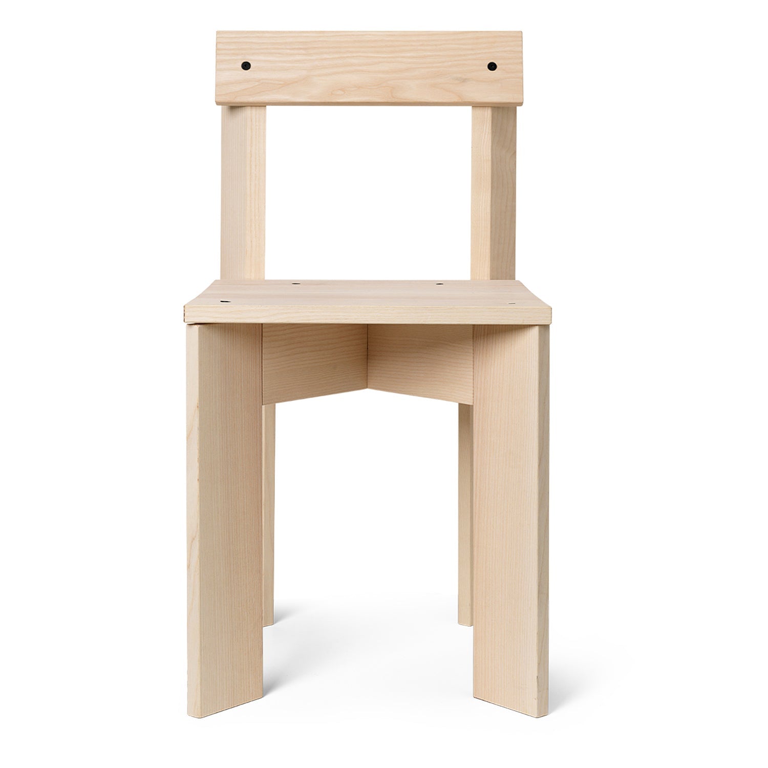 Chaise de salle à manger minimaliste en bois massif certifié FSC avec construction à lattes plates