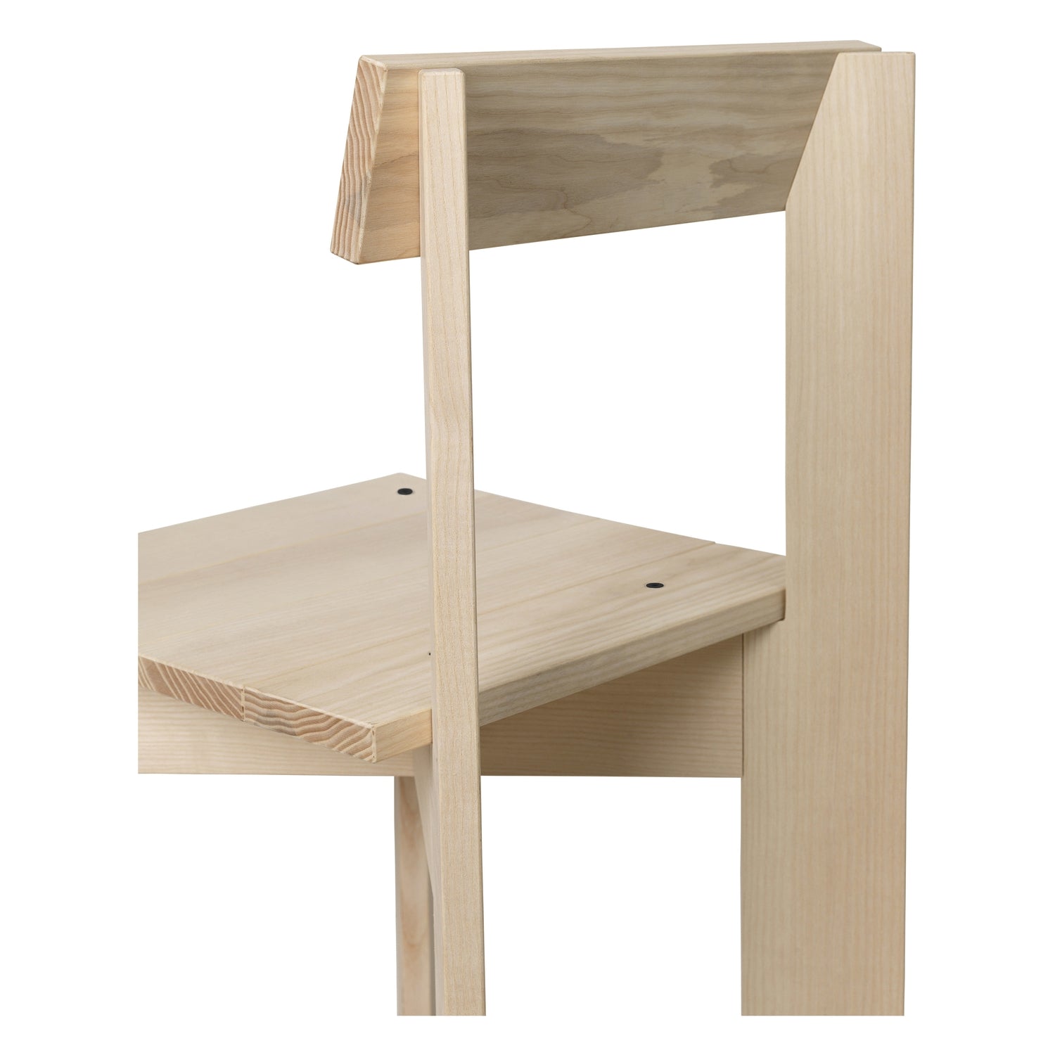 Chaise de salle à manger minimaliste en bois massif certifié FSC avec construction à lattes plates