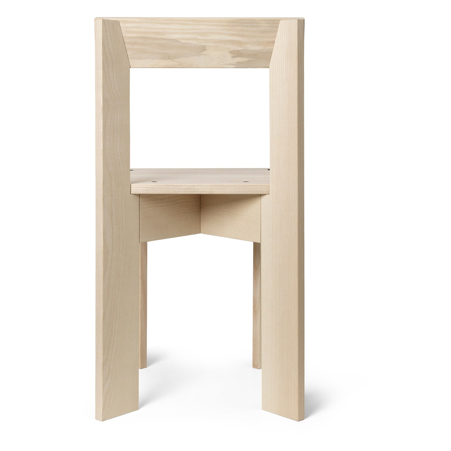 Chaise de salle à manger minimaliste en bois massif certifié FSC avec construction à lattes plates